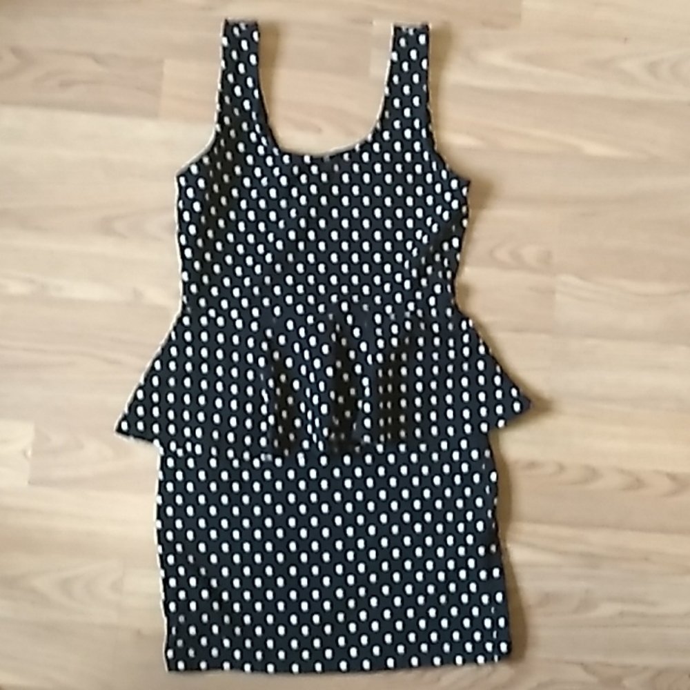 Forever 21 polka-dot peplum dress